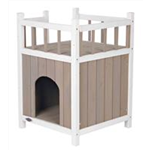 natura Cat's Home mit Balkon 45 × 65 × 45 cm, grau/weiß