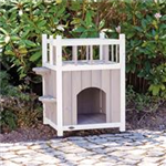 natura Cat's Home mit Balkon 45 × 65 × 45 cm, grau/weiß