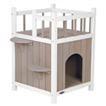 natura Cat's Home mit Balkon 45 × 65 × 45 cm, grau/weiß