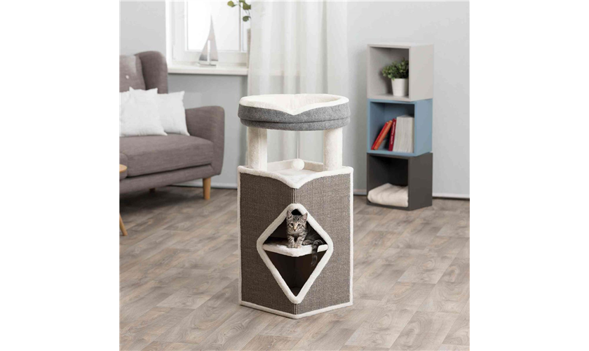 Cat Tower Arma 98 cm, grau/weiß