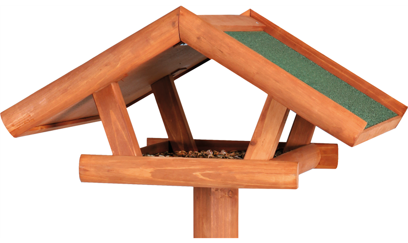 natura Vogelfutterhaus zum Aufstellen Kiefernholz, 46 × 22 × 44 cm/1,15 m, braun