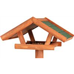 natura Vogelfutterhaus zum Aufstellen Kiefernholz, 46 × 22 × 44 cm/1,15 m, braun