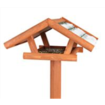 natura Vogelfutterhaus zum Aufstellen Kiefernholz, 46 × 22 × 44 cm/1,15 m, braun