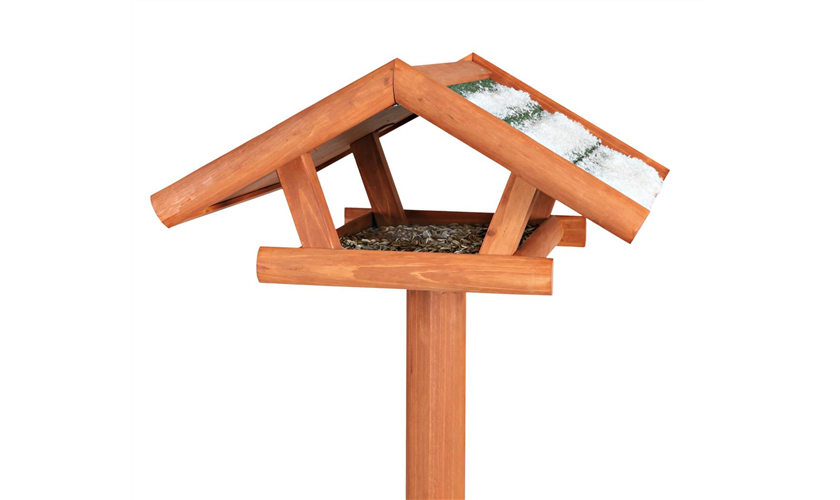 natura Vogelfutterhaus zum Aufstellen Kiefernholz, 46 × 22 × 44 cm/1,15 m, braun