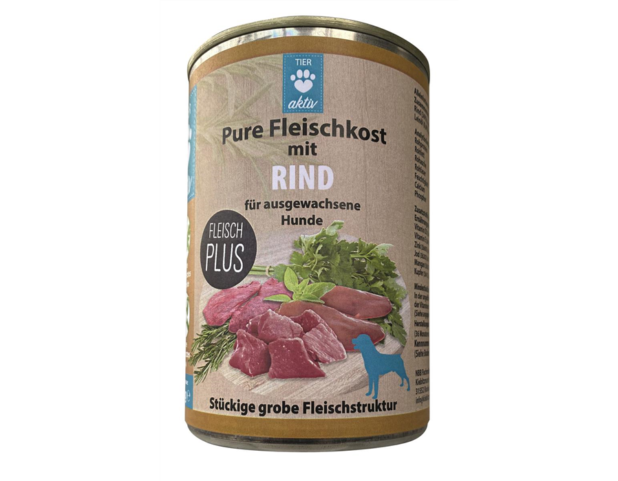 Tieraktiv Pure Fleischkost mit Rind 24x400 g