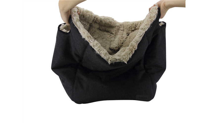 Komfortbett/-tasche "Enda" schwarz/beige, 45 x 45 x 40/20 cm