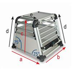 Aluminium Autotransportbox "ROUND CORNER" a 59 x b 55 x c 49 x d 50 x e 32 cm