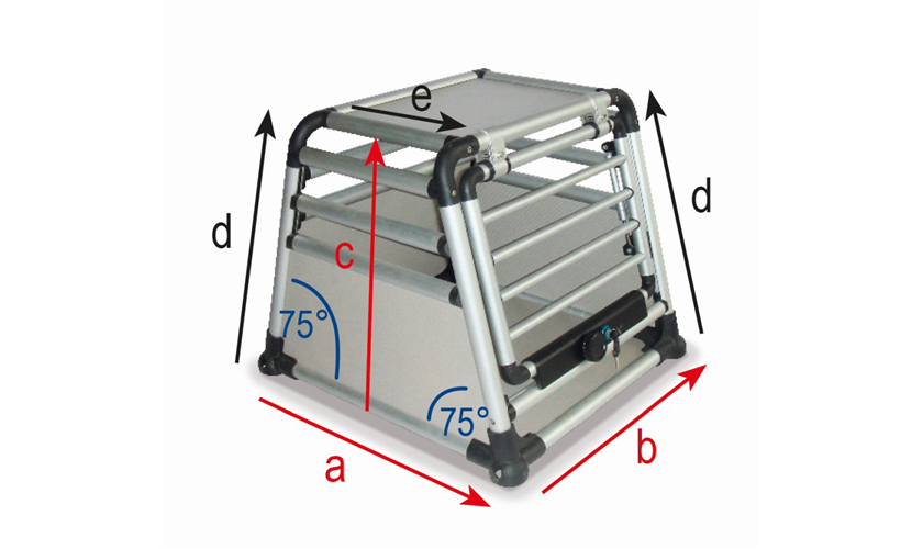 Aluminium Autotransportbox "ROUND CORNER" a 59 x b 55 x c 49 x d 50 x e 32 cm