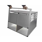 Alu-Transportbox doppelt "New Design" a 88 x b 92 x c 68 x d 69,5 x e 60 cm