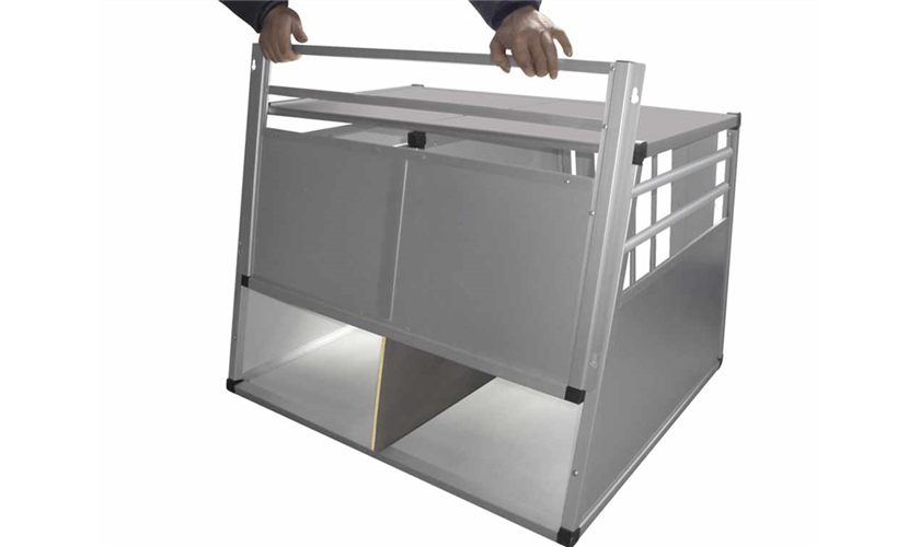 Alu-Transportbox doppelt "New Design" a 88 x b 92 x c 68 x d 69,5 x e 60 cm