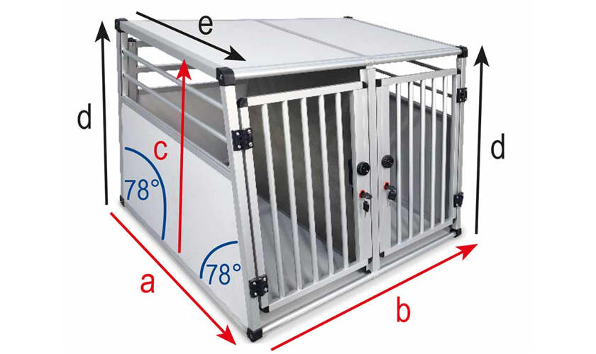 Alu-Transportbox doppelt "New Design" a 88 x b 92 x c 68 x d 69,5 x e 60 cm