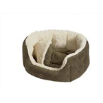 Komfort Bett oval "CENO" beige/braun, 65 x 57 x 22 cm