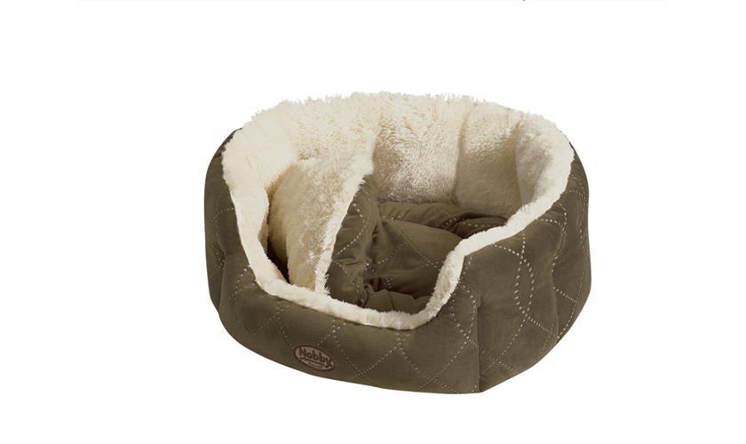 Komfort Bett oval "CENO" beige/braun, 65 x 57 x 22 cm