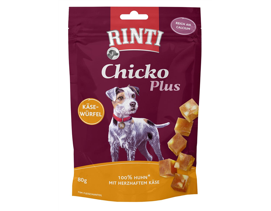 Fin. Rinti Snack Chicko Plus Käsewürfel Huhn 80 g