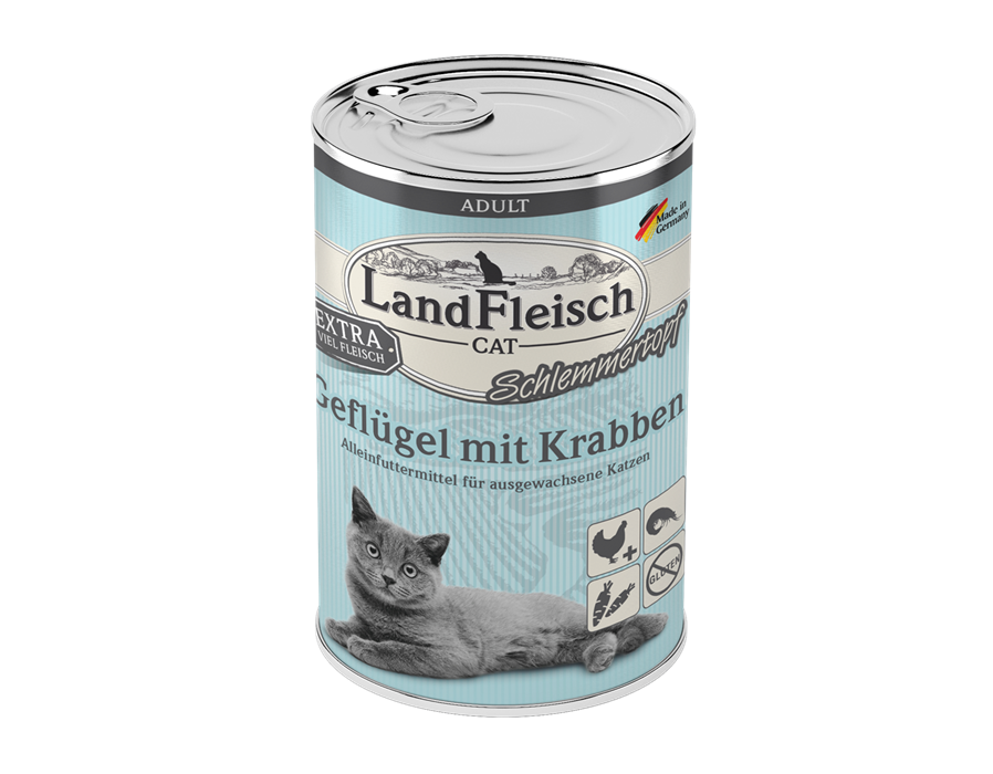 Landfleisch Cat Adult Topf Geflügel+Krabben 400 g