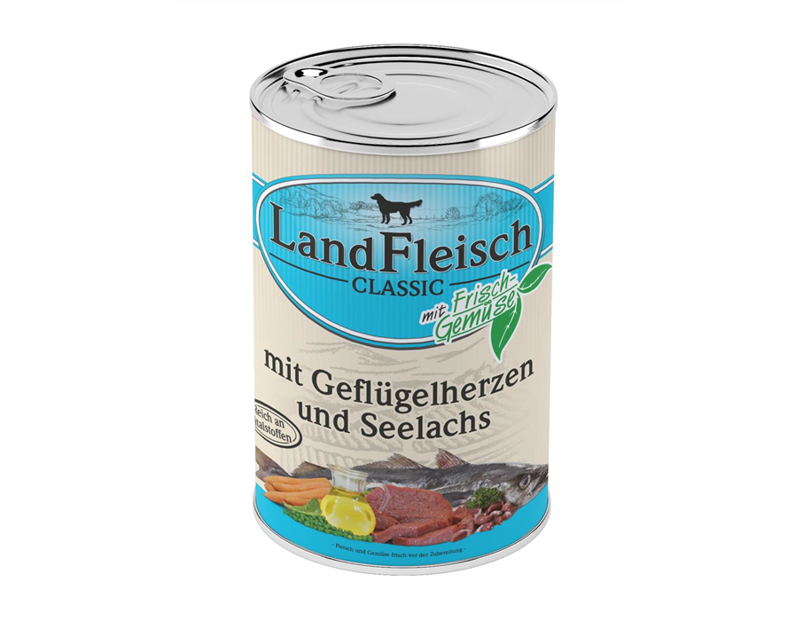 Landfleisch Dog Classic Geflügelherz & Seelachs 400 g