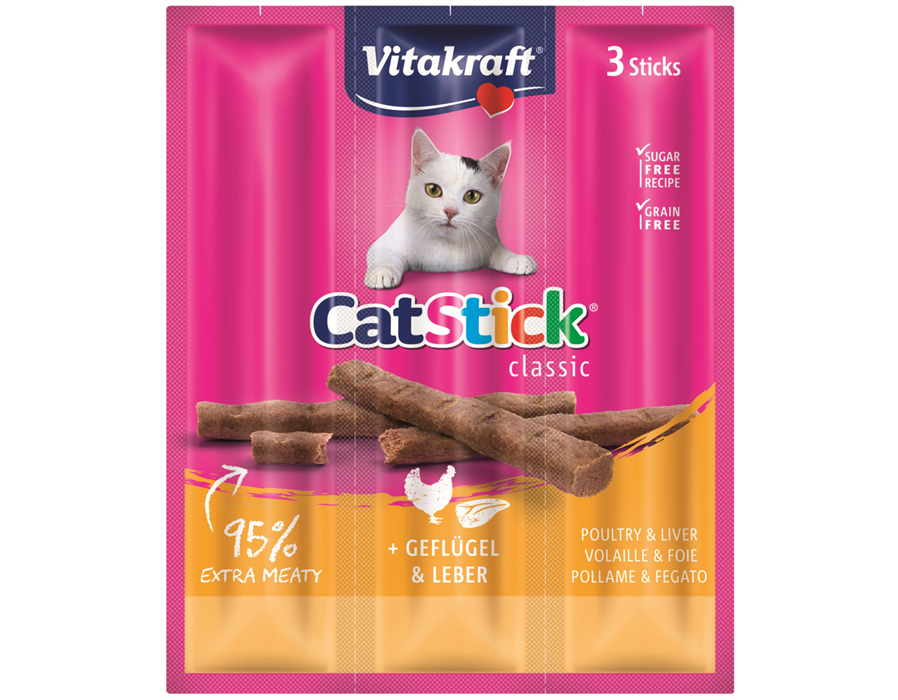 Vitakraft Cat Snack Cat-Stick mini Geflügel & Leber 3 Stück