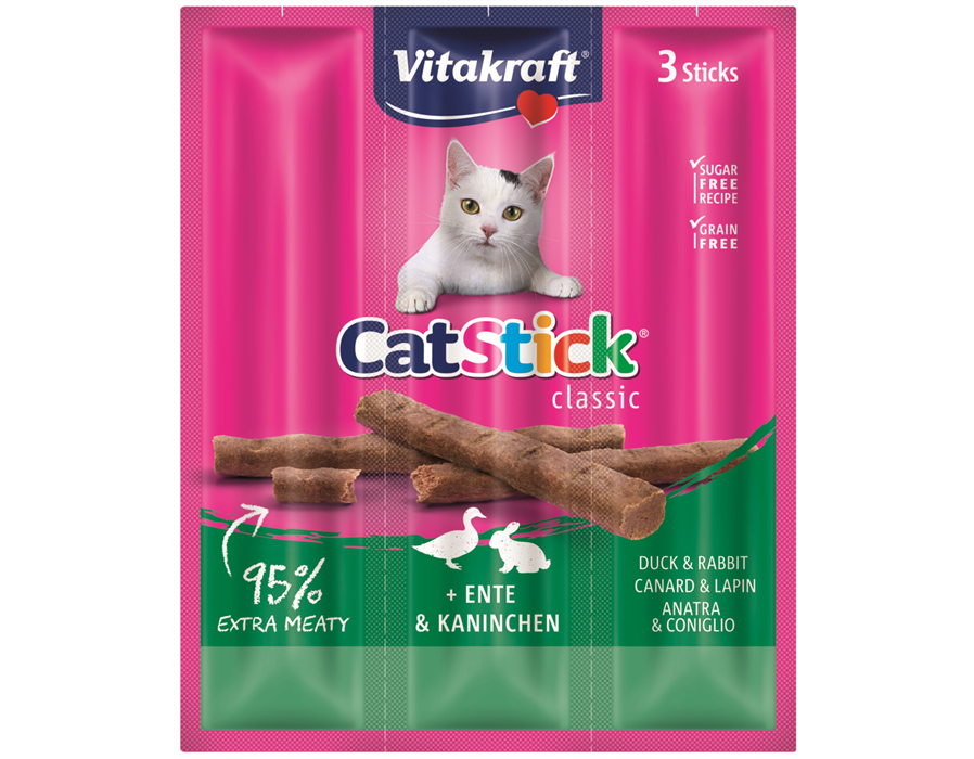 Vitakraft Cat Snack Stick mini Ente&Kaninchen 3 Stück