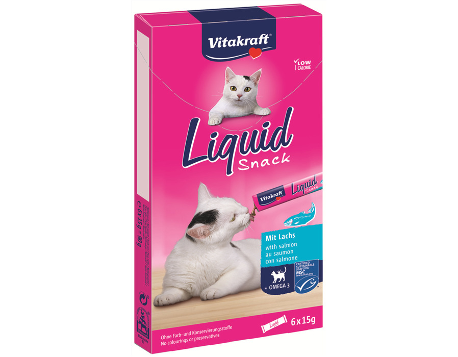 Vitakraft Cat Liquid Snack Lachs + Omega 90 g