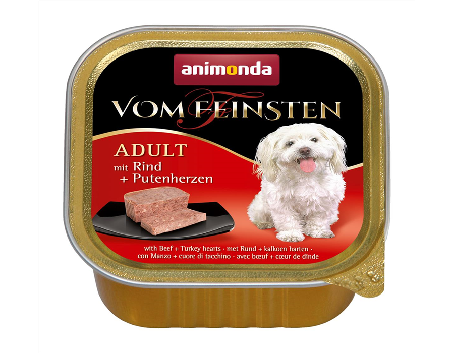 Ani. Dog v. Fein. Adult mit Rind&Putenherzen 150g 150 g