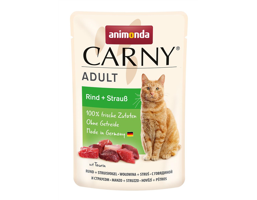 Animonda Cat Portionsbeutel Carny Adult Rind + Strauß 85g 85 g