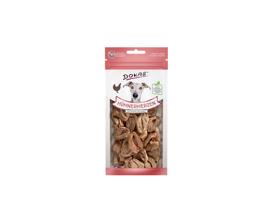 Dokas Dog Snack Hühnerherzen gefriergetrocknet 22 g 22 g