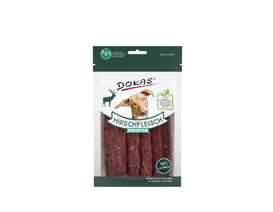 Dokas Dog Snack Hirschfleisch getrocknet 60g 60 g