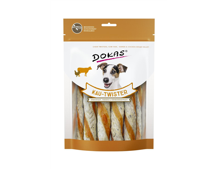 Dokas Dog Snack Kau-Twister Rinderhaut, Pansen & Hühnerbrust 200 g 200 g