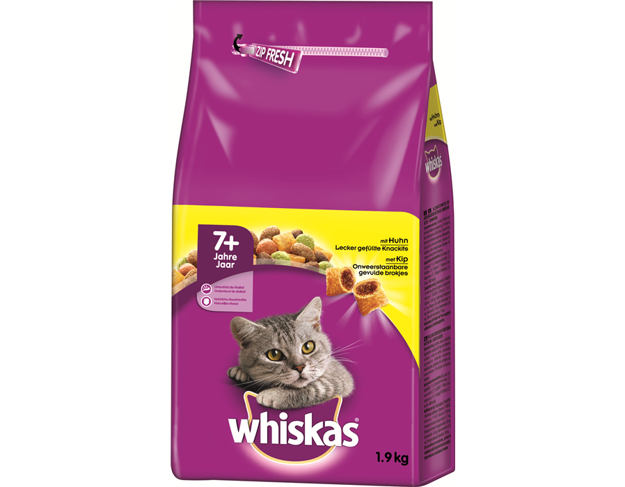 Whiskas Trocken Senior 7+ mit Huhn 1,9 kg