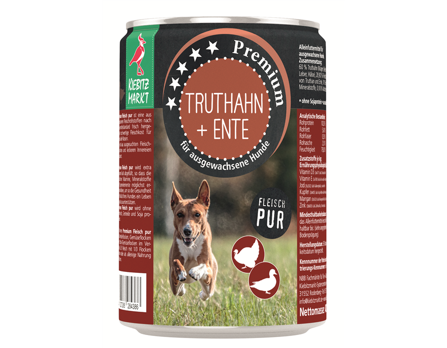 Kiebitzmarkt Premium Dose Truthahn & Ente 24x400 g